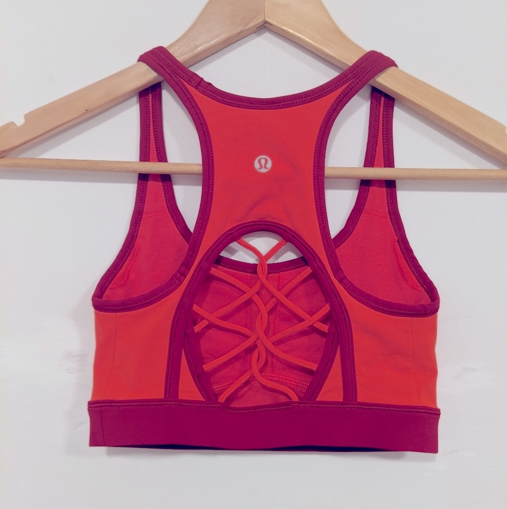 Lululemon Sweaty Or Not Bra II Alarming/Cranberry 2 - Picture 14 of 16